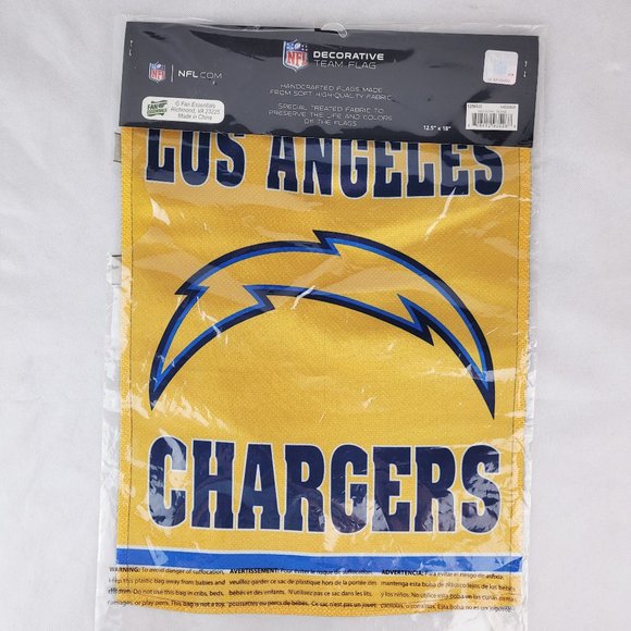 NFL Other - NFL New Los Angeles Chargers Football Team Fabric Flag Double Sided 12.5" x 18"